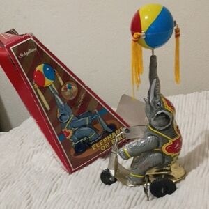 Schylling Elephant on Bike with Colorful Ball Wind Up Toy